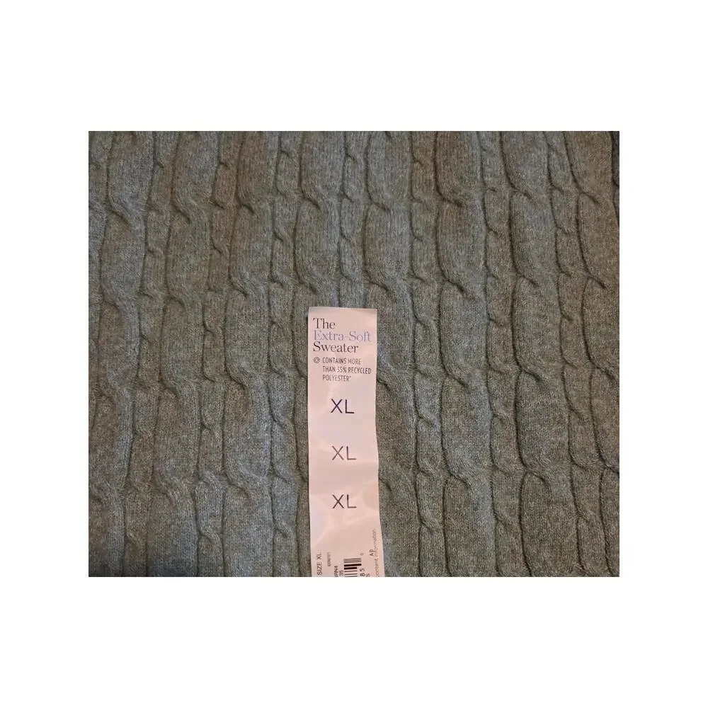 Croft & Barrow The Extra Soft Sweater Light Sage Cable Knit Women's XL New